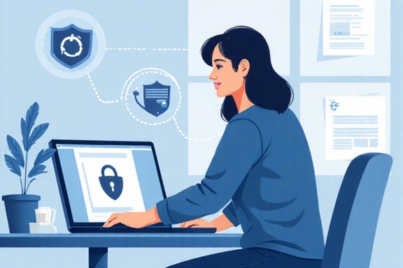 Ilustración de una persona protegiendo sus datos personales en un entorno digital